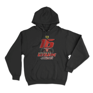 Leclerc 16 Ferrari F1 Car Hoodie Black