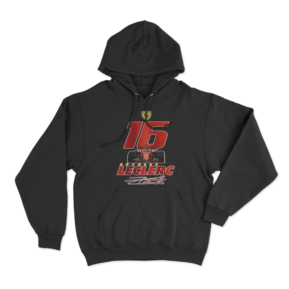 Leclerc 16 Ferrari F1 Car Hoodie Black Leclerc 16 Ferrari F1 Car Hoodie Black