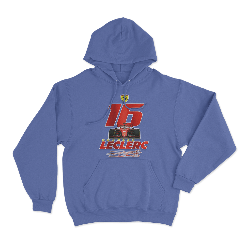 Leclerc 16 Ferrari F1 Car Hoodie Blue Leclerc 16 Ferrari F1 Car Hoodie Blue
