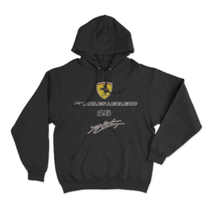 Leclerc 16 Ferrari Logo Hoodie Black