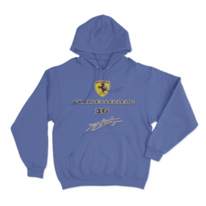 Leclerc 16 Ferrari Logo Hoodie Blue