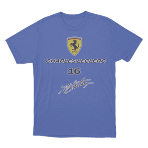 Leclerc 16 Ferrari Logo T Shirt Blue