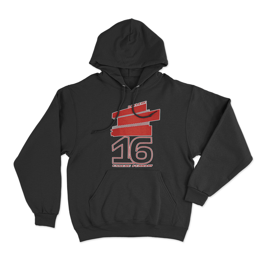 Leclerc 16 Racing Stripes Hoodie Black Leclerc 16 Racing Stripes Hoodie Black