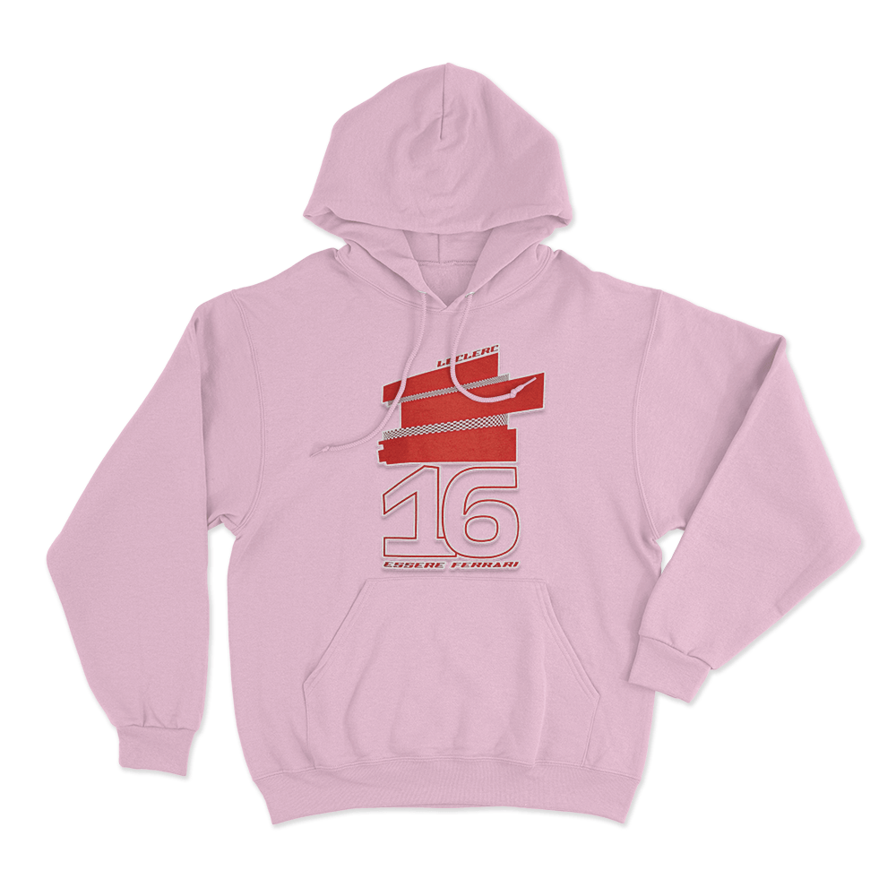 Leclerc 16 Racing Stripes Hoodie Pink Leclerc 16 Racing Stripes Hoodie Pink