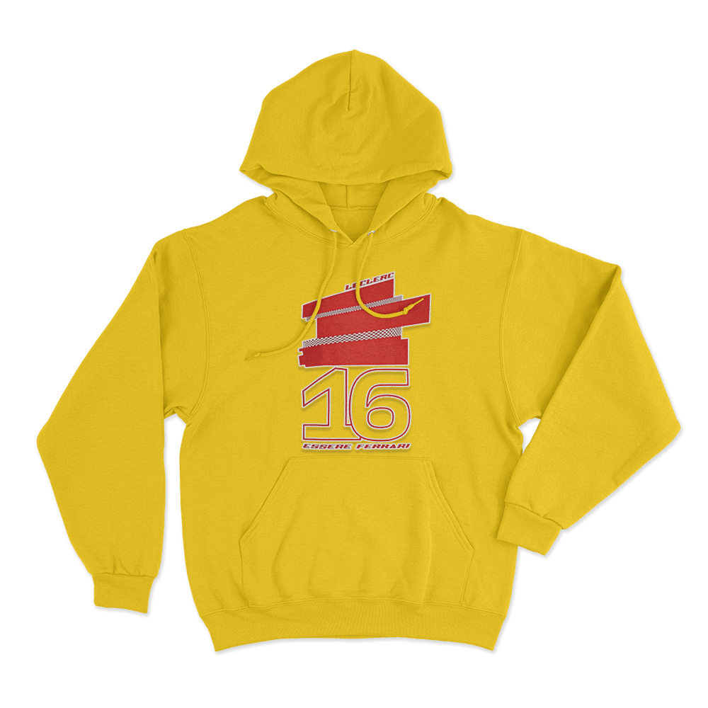 Leclerc 16 Racing Stripes Hoodie Yellow Leclerc 16 Racing Stripes Hoodie Yellow